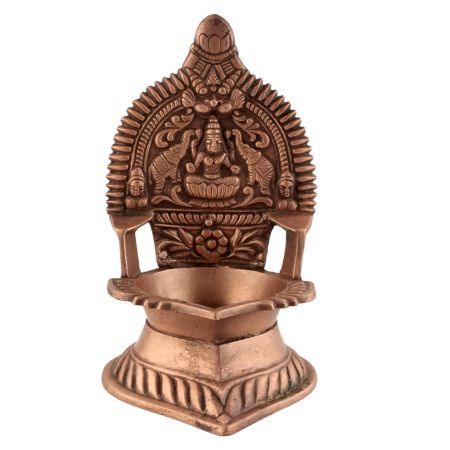 Hindu Laxmi Ashtadhatu Oil Lamp Ethnic Ritual Oil Lamp